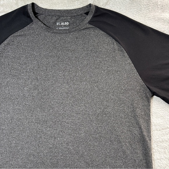 01. Algo Men's Size XL Black Grey Performance Shirt Soft Short Sleeve - Picture 1 of 7